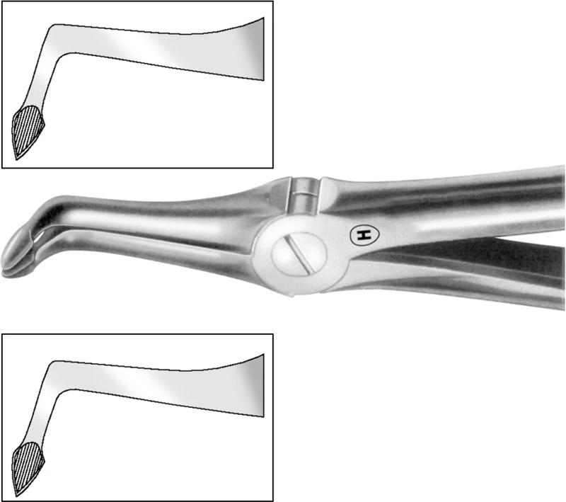 Spezialzangen  Stück  HSA 121-49, Figur 49, für untere Wurzeln