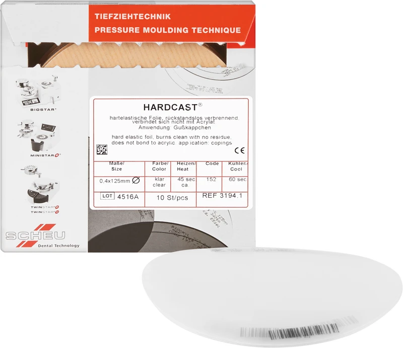 HARDCAST®  Packung  10 Stück rund, Ø 125 mm, Stärke 0,4 mm