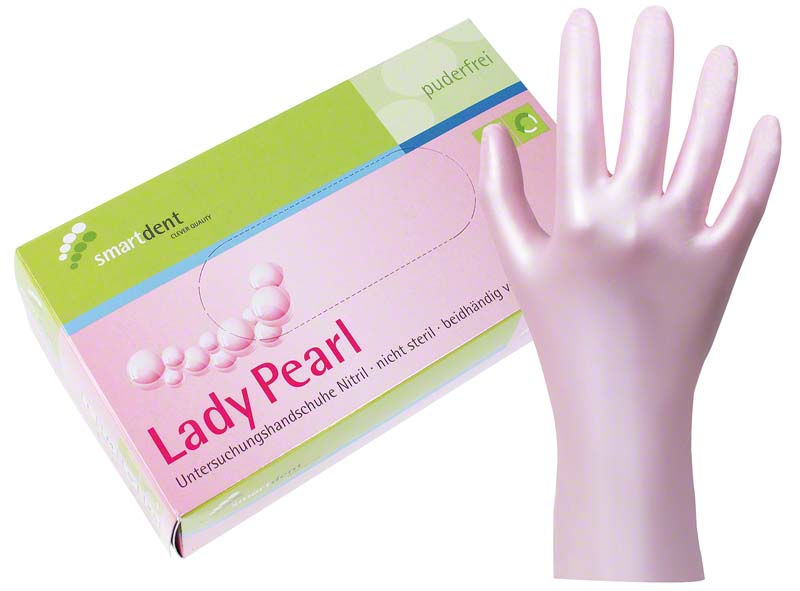 smart Lady Pearl Nitrilhandschuhe  Packung  100 Stück puderfrei, perlmutt rosa, XS