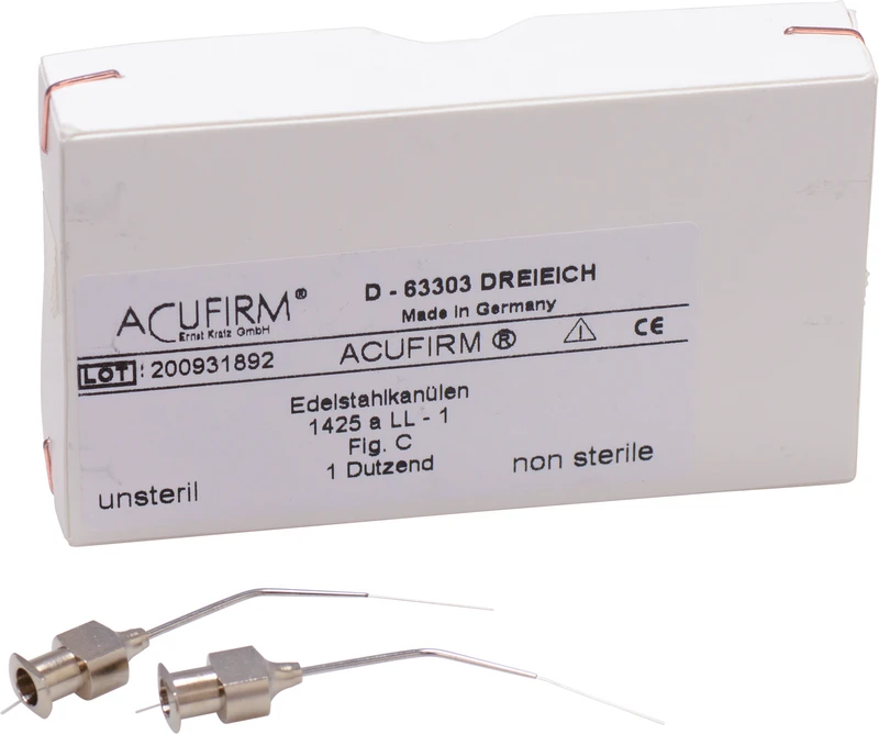 Spülkanülen  Packung  12 Stück gebogen, länge 26 mm, Ø 1\0,5 mm