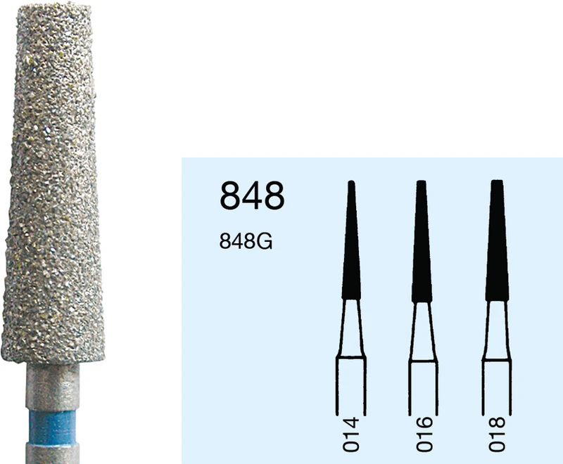 Omni Diamanten 848  Packung  5 Stück Standard, FG, Figur 173 Konus flach, 10 mm, ISO 016