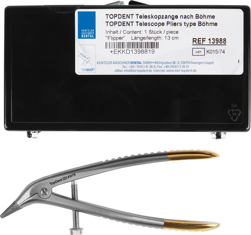 TOPDENT Teleskopzangen nach Böhme  Stück  13988 Flipper, 12,5 cm