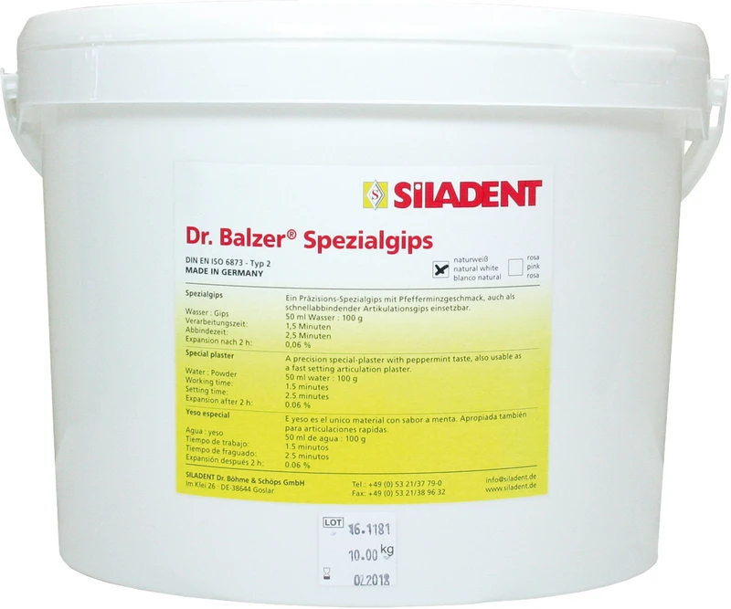 Dr. Balzer® Spezialgips  Eimer  10 kg naturweiß