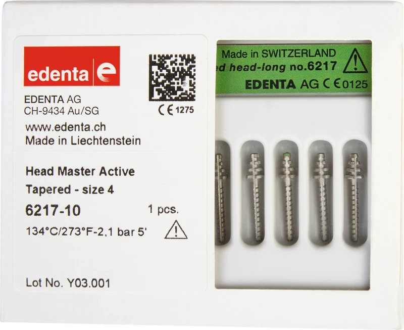 HeadMaster konisch, Aktiv  Packung  10 Titanstifte Gr. 4, lang