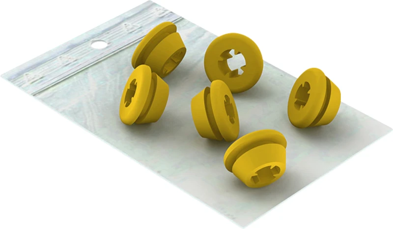 Silicones Tubes  Set  6 Stück gelb, Ø 5 - 6,5 mm