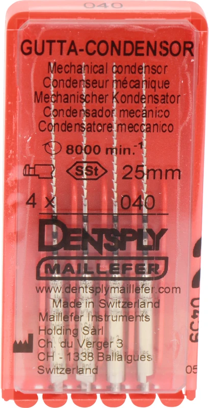 Gutta-Condensor  Packung  4 Stück 25 mm, ISO 040