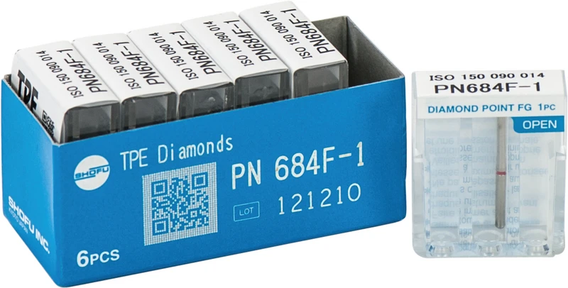 TPE Diamant FG 680  Packung  6 Stück rot fein, FG, 9 mm, ISO 014