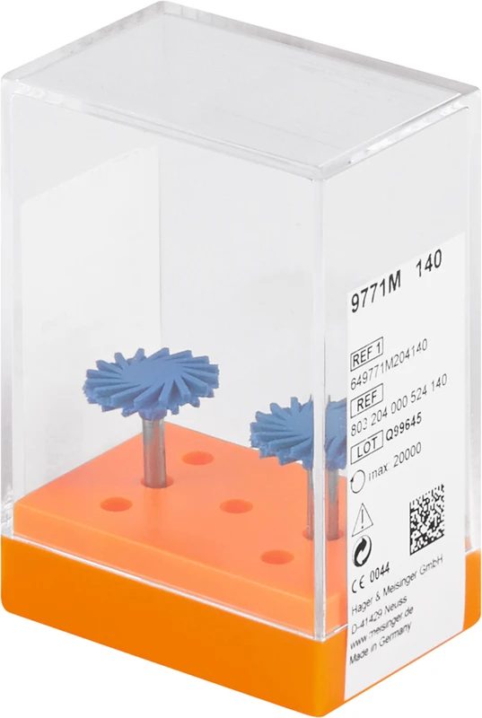 Diamantpolierer 9771  Packung  2 Stück blau mittel, RA, Figur Twist, 1,6 mm, ISO 140