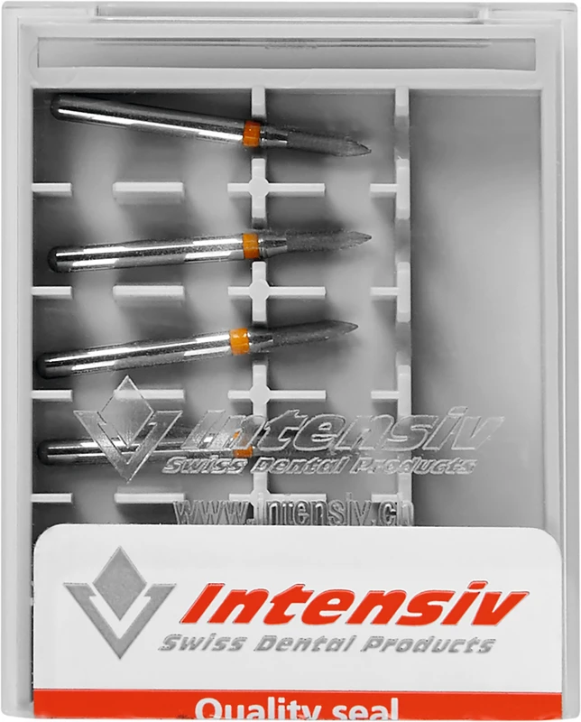 Diamanten 860  Packung  6 Stück orange ultra fein, FG, Figur 247 Flamme zylindrisch kurz, 5 mm, ISO 011