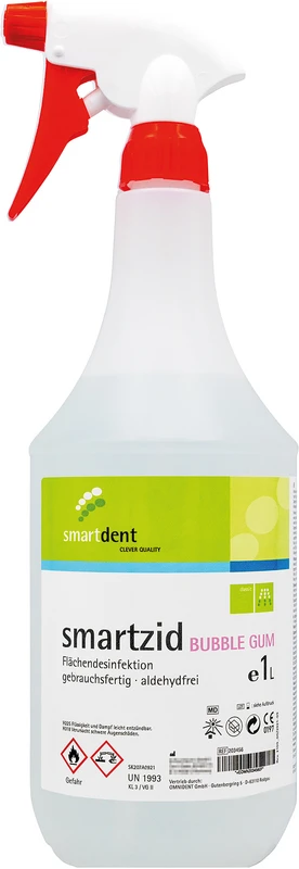 smartzid Flächendesinfektion  Flasche  1 Liter Bubble Gum