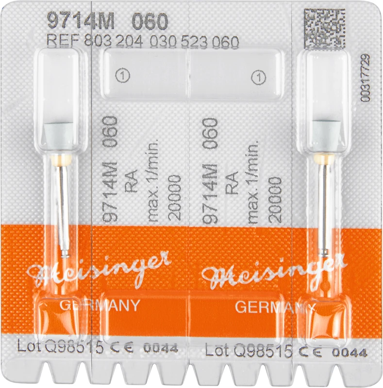 Diamantpolierer 9714  Packung  2 Stück grün mittel, RA, Figur 030, 7,5 mm, ISO 060