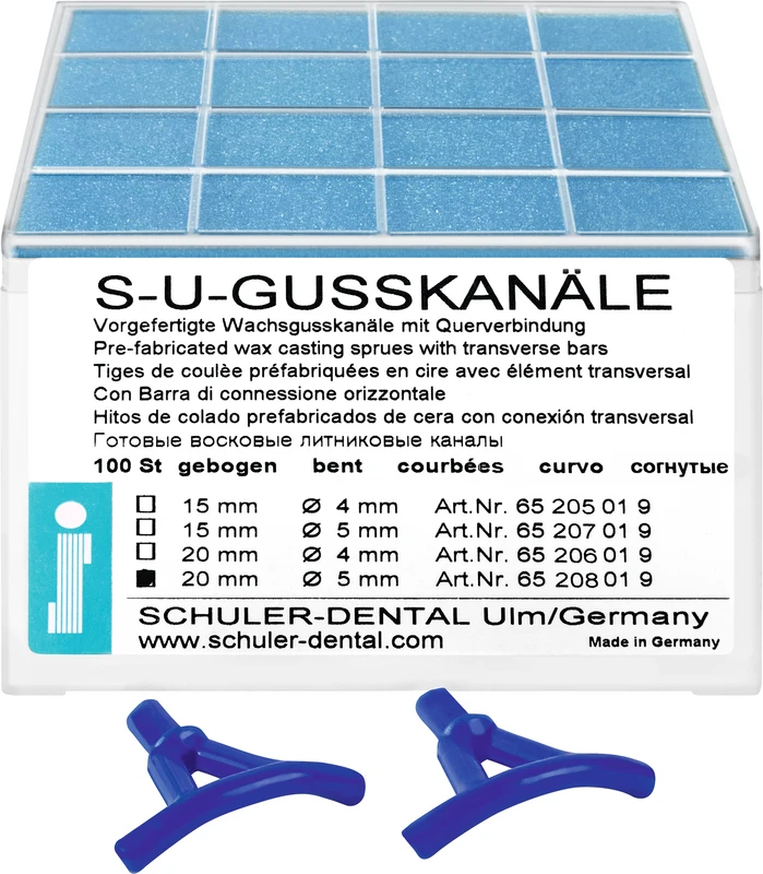 S-U-Gusskanäle  Packung  100 Stück gebogen, 20 mm, Ø 5 mm