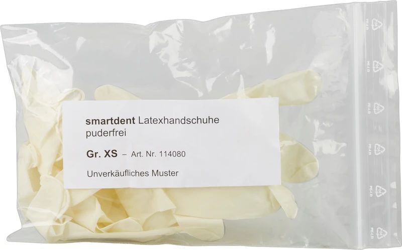 smart Latexhandschuhe PF  Muster  1 Paar puderfrei, XS