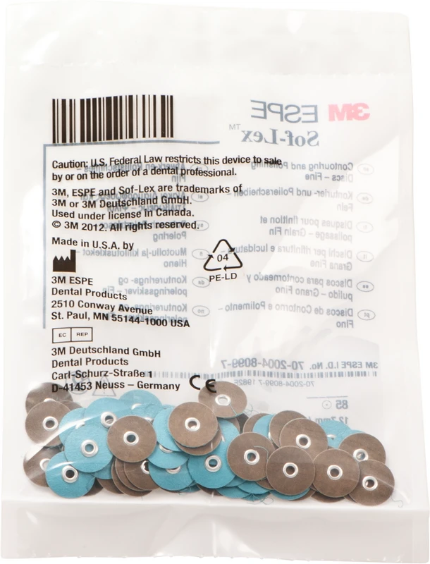 Sof-Lex Ausarbeitungs- und Polierscheiben  Packung  85 Scheiben Ø 12,7 mm, fein