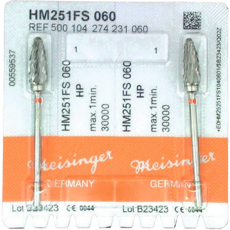 HM-Fräser FS  Packung  2 Stück Feilenschliff rot fein, HP, Figur 274, 14,5 mm, ISO 060