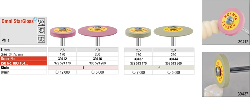 Omni StarGloss  Stück  rosa mittelgrob, HP, Figur 372 Rad, 2,5 mm, ISO 170