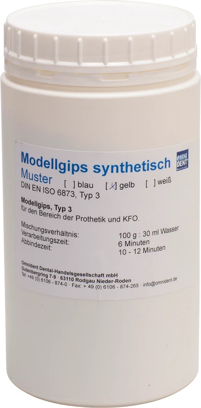 Modellgips synthetisch  Muster  1 kg gelb