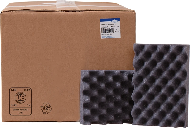 Labor-Container  Packung  25 Paar Schaumstoffnoppen Größe 2