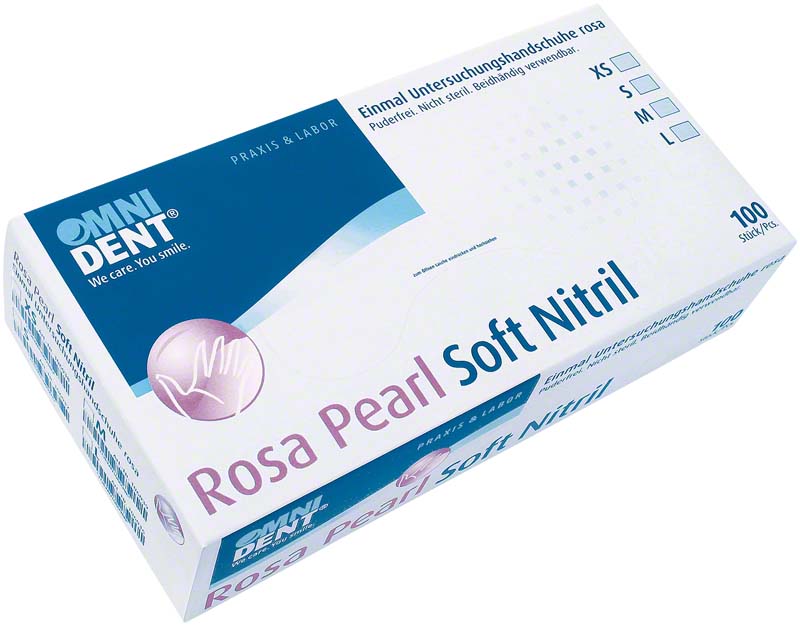 Rosa Pearl Soft Nitril  Packung  100 Stück puderfrei, XS