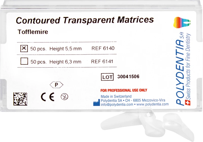 Matrizen nach Tofflemire transparent  Packung  50 Stück bombiert, Prämolar