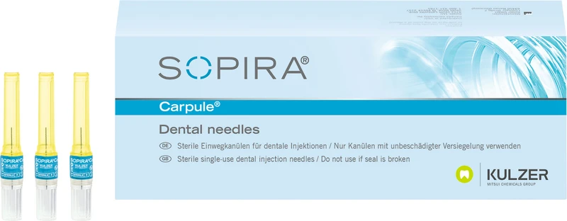 SOPIRA® Carpule® Kanülen  Refill Packung  100 Stück für 30G, 12 mm, langer Anschliff, blau, Typ Injektion Intraligamentär