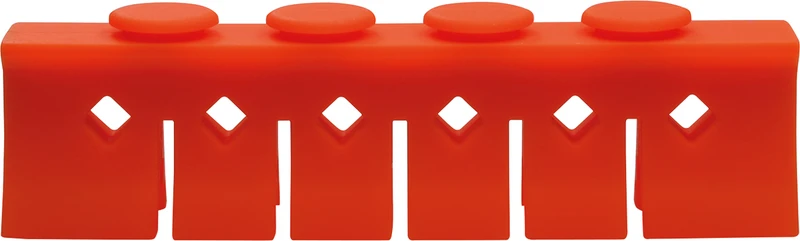 Silikon-Steg Niederhalter  Stück  orange, für 6 Instrumente, 3029S+Clip