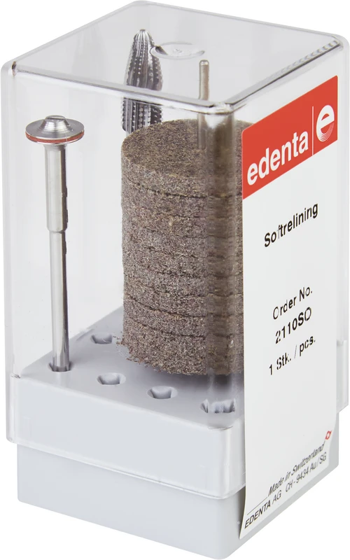 Softrelining Polisher Set  Kit  10 Scheiben unmontiert ISO 220, 1 Fräser Schliff 75 ISO 060, 1 Schraubmandrell ISO 080