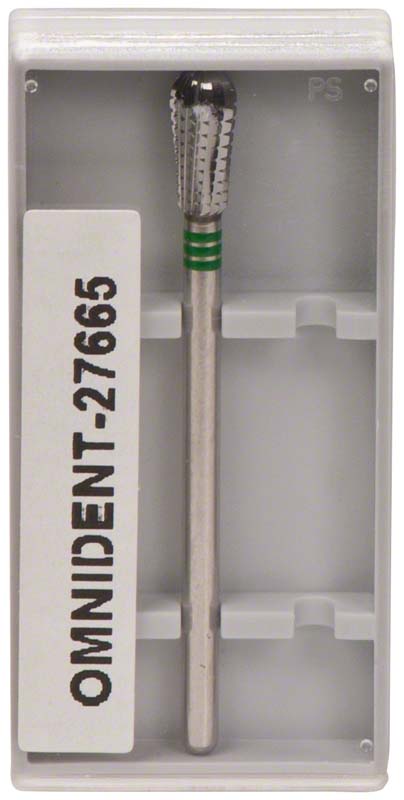 Omni HM-Fräser Schliff 75  Stück  einfachverzahnt mit Querhieb, 3 x grün grob, HP, Figur 237, 9 mm, ISO 040