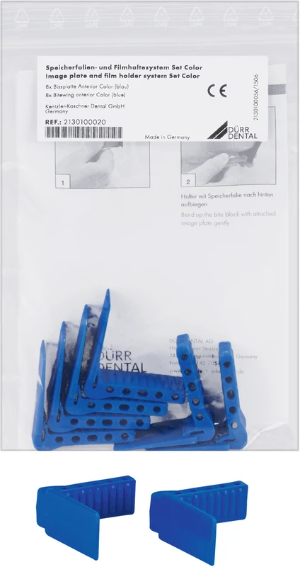 VistaRay Sensorhalter  Packung  8 Bissplatten Anterior, blau