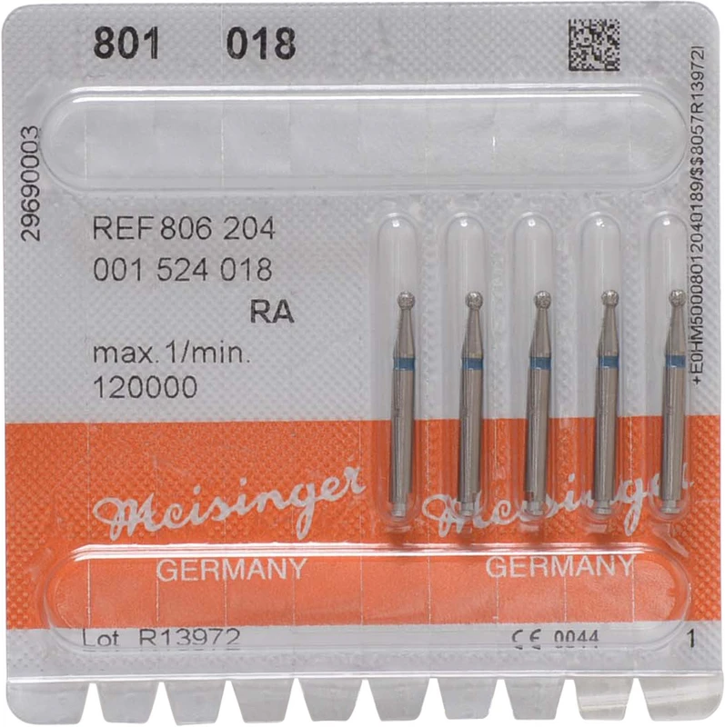 Diamanten 801  Packung  5 Stück blau mittel, RA, Figur 001 Rund, ISO 018