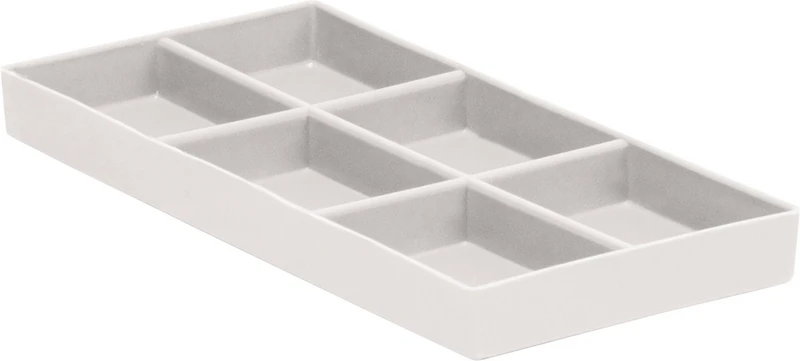 Cabinet Tray Nr. 20  Stück  6-Fächer, 9,2 x 19,7 cm, weiß