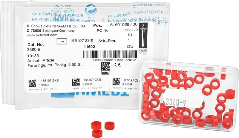 Farbringe  Packung  50 Stück rot