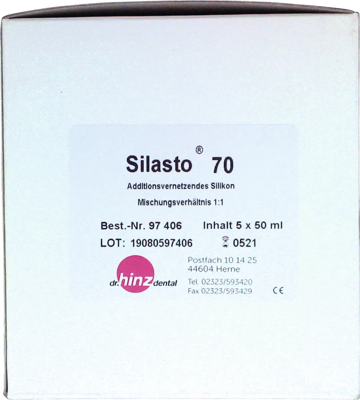 Silasto®  Packung  5 x 50 ml Doppelkartusche, shore 70
