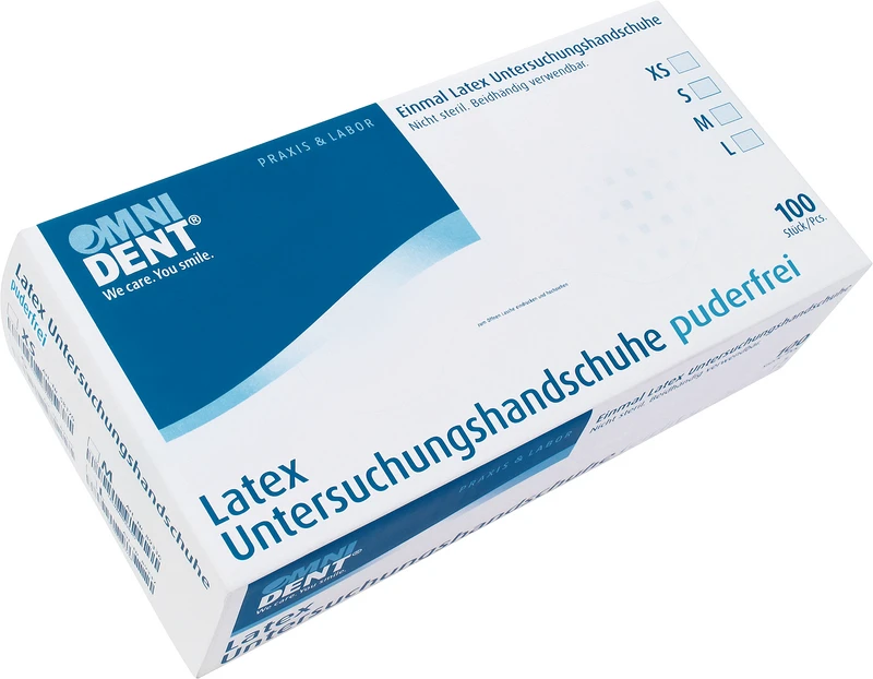 Omni Latex-Untersuchungshandschuhe puderfrei  Packung  100 Stück puderfrei, XS