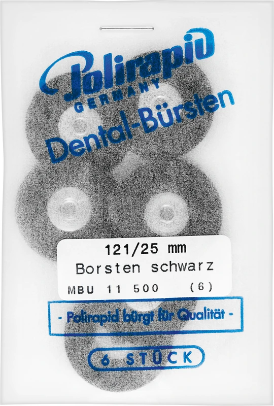 Miniaturbürsten  Packung  6 Stück unmontiert, Chungking Borste schwarz, Ø 25 mm