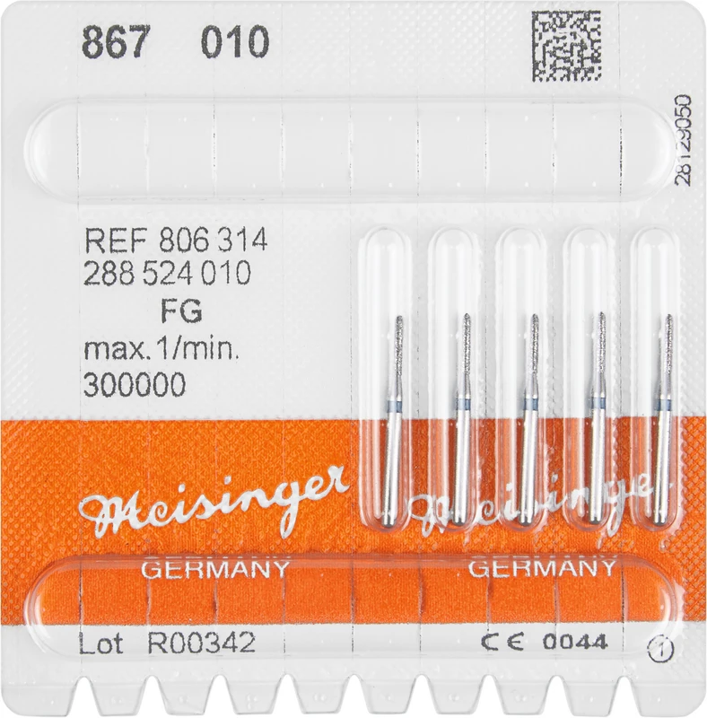 Diamanten 867  Packung  5 Stück blau mittel, FG, Figur 288 Torpedo, 6 mm, ISO 010