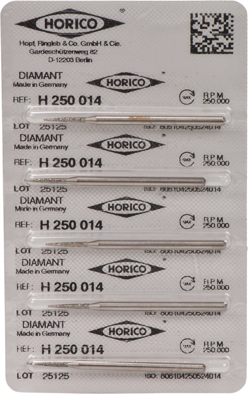 Diamantschleifer H 250  Packung  5 Stück HP, Figur 250, 10 mm, ISO 014