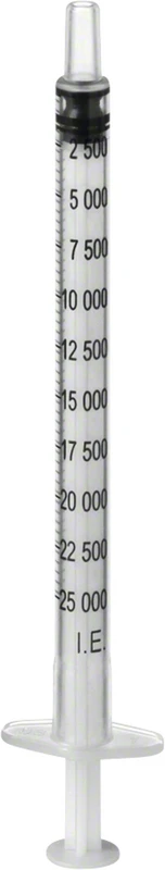 Omnifix®-H  Packung  100 Stück 1 ml, Skalenwert 500-I.E.-Schritte