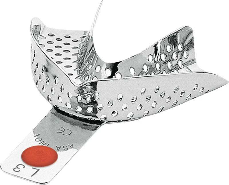 Abdrucklöffel   Stück  UK, perforiert, rot