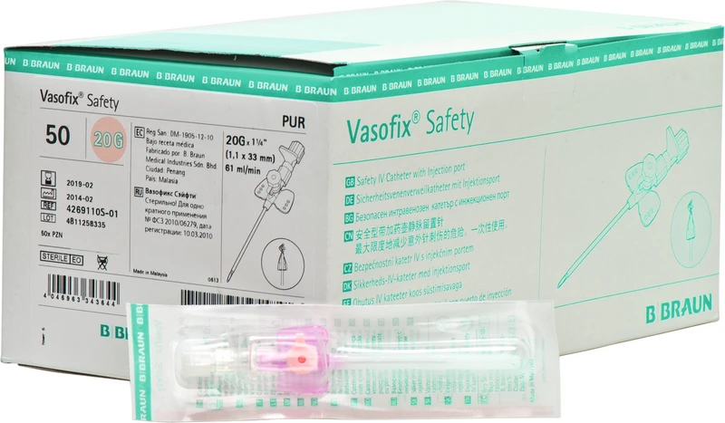 Vasofix® Safety  Packung  50 Stück rosa, G 20, 1,1 x 33 mm