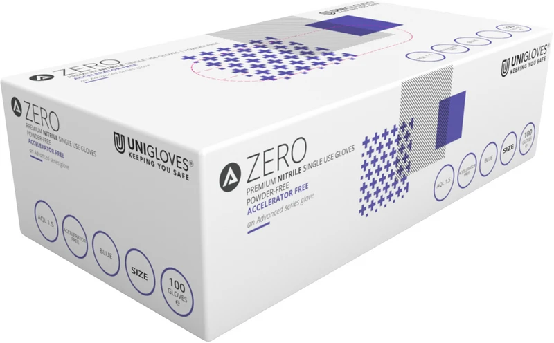 Unigloves ZERO   Packung  100 Stück lavendelblau, M