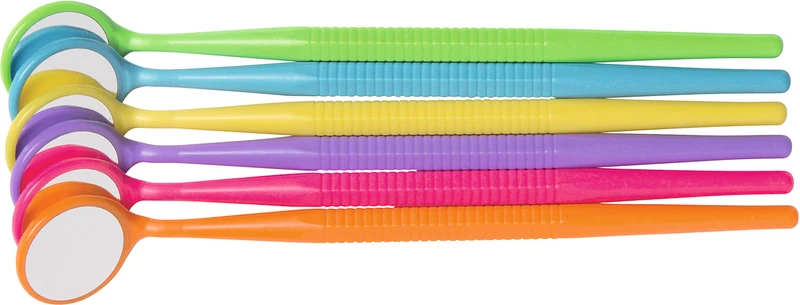 Crystal HD Mundspiegel Thin Grip  Packung  12 Stück sortiert leuchtend, Größe 4, Ø 22 mm