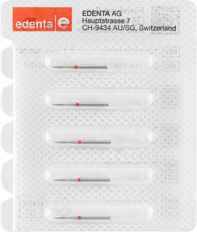 HM-Finierer TC133  Packung  5 Stück kleine Spitze, rot, 8 Schneiden, FG, Figur 159, 4,2 mm, ISO 010