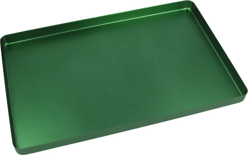 Norm-Tray Aluminium  Stück  Boden ungelocht grün, 18 x 28 cm