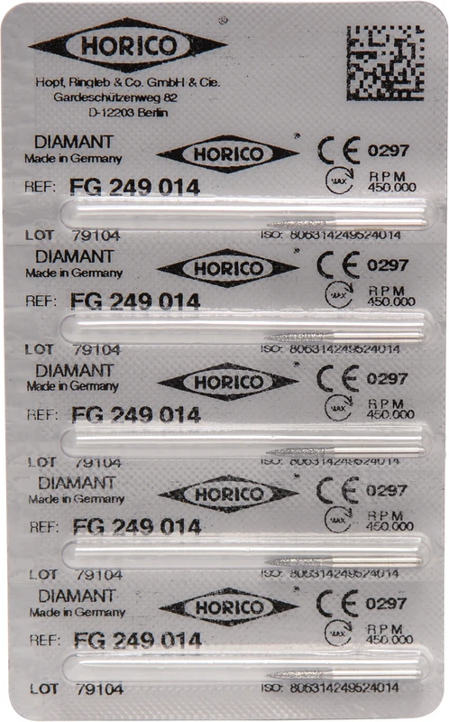 Diamantschleifer 249  Packung  5 Stück FG, Figur 249, 8 mm, ISO 014