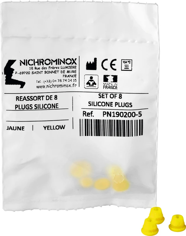 Silikon-Einsätze  Packung  8 Stück gelb, Außen: 7,5 mm, Innen: 1 mm