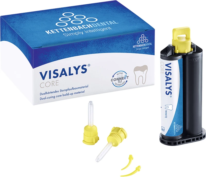 Visalys® Core  Normal pack  45 g (25 ml) Kartusche weiß, 20 Mischkanülen, 20 Intraoral Tips