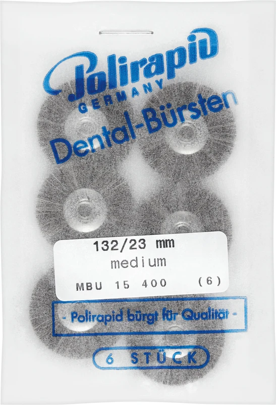 Miniaturbürsten Rosshaar  Packung  6 Stück unmontiert, grau mittel, Rosshaar mixed, Ø 23 mm