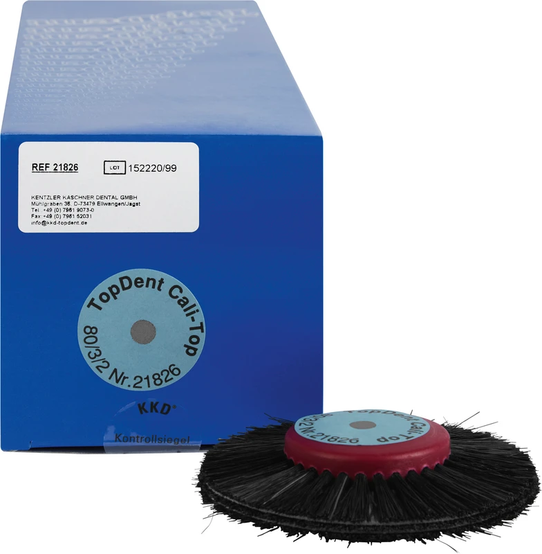 TOPDENT Cali-Top Bürsten  Packung  12 Stück, 3-reihig 2 Einlagen, Chungking, K: Ø 20 mm, A: Ø 80 mm