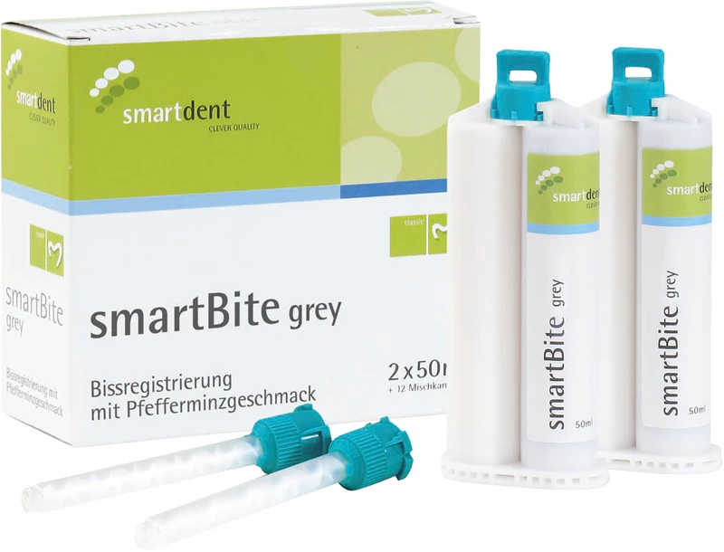 smartBite grey  Packung  2 x 50 ml Doppelkartusche, 12 Mischkanülen